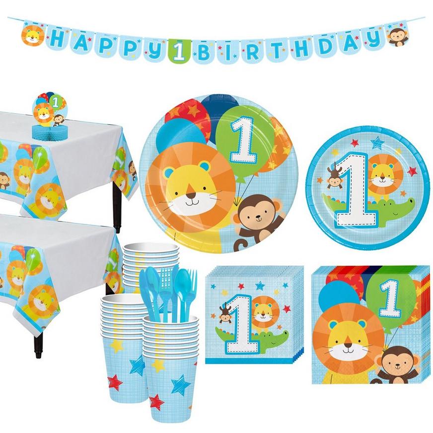 Blue One is Fun 1st Birthday Party Kit